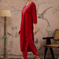Floral Embroidered V-Neck Three-Quarter Sleeves Regular Velvet Kurta
