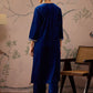 Floral Embroidered V-Neck Three-Quarter Sleeves Sequinned Velvet Kurta