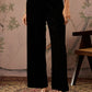 Floral Embroidered Velvet Kurta With Trousers