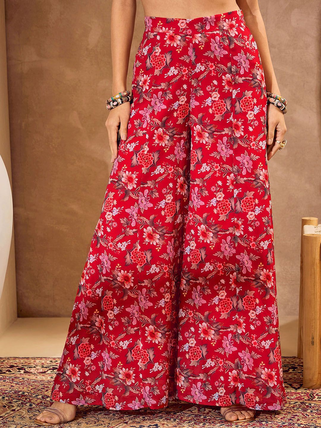 Floral Printed Anarkali Kurta with Palazzos