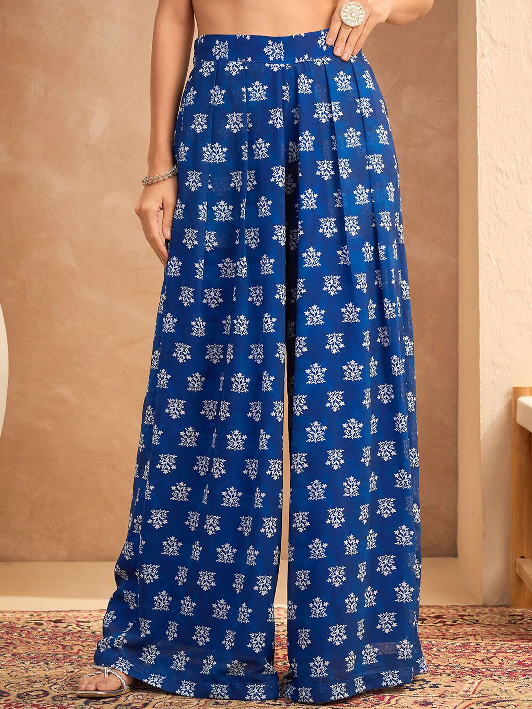 Floral Printed Anarkali Kurta with Palazzos