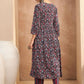 Floral Printed Anarkali Kurta with Trousers