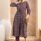 Floral Printed Anarkali Kurta with Trousers