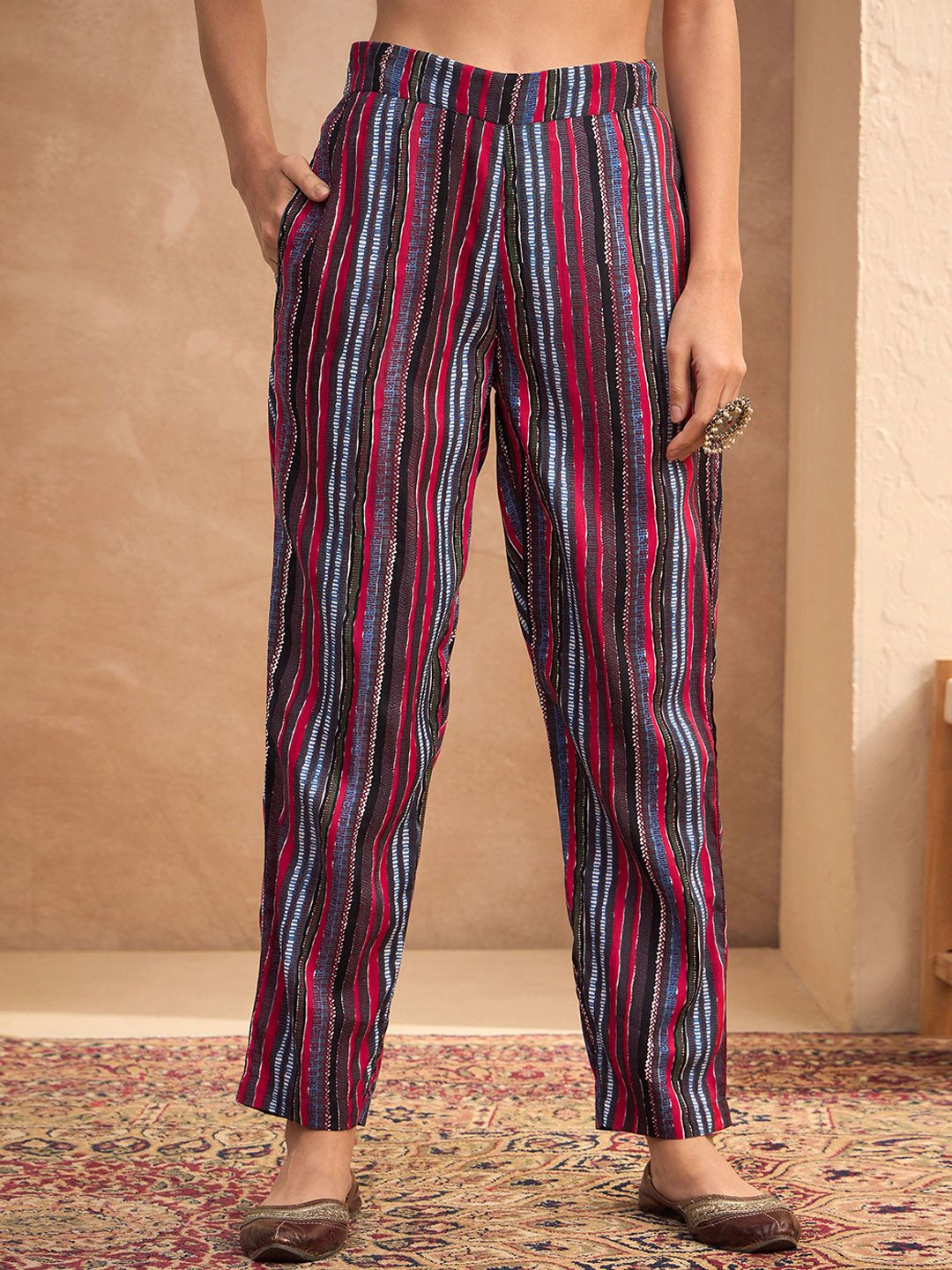 Floral Printed Anarkali Kurta with Trousers