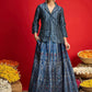 Floral Printed Blazer Top With Anarkali Skirt