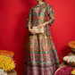 Floral Printed Blazer Top With Anarkali Skirt