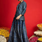 Floral Printed Blazer Top With Anarkali Skirt
