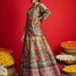 Floral Printed Blazer Top With Anarkali Skirt