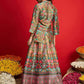 Floral Printed Blazer Top With Anarkali Skirt