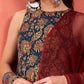 Floral Printed Boat Neck Pure Cotton Kurta With Palazzos & Dupatta
