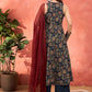 Floral Printed Boat Neck Pure Cotton Kurta With Palazzos & Dupatta
