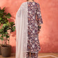 Floral Printed Cambric Cotton Straight Kurta With Palazzos & Dupatta