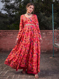 Floral Printed Empire Sequinned Anarkali Kurta