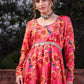 Floral Printed Empire Sequinned Anarkali Kurta