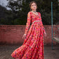 Floral Printed Empire Sequinned Anarkali Kurta
