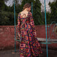 Floral Printed Empire Sequinned Anarkali Kurta