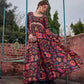 Floral Printed Empire Sequinned Anarkali Kurta