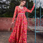 Floral Printed Empire Sequinned Anarkali Kurta