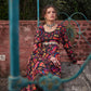 Floral Printed Empire Sequinned Anarkali Kurta