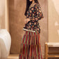 Floral Printed Gotta Patti Straight Kurti with Sharara