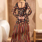 Floral Printed Gotta Patti Straight Kurti with Sharara