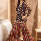 Floral Printed Gotta Patti Straight Kurti with Sharara