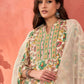 Floral Printed Mandarin Collar Pure Cotton Kurta With Trousers & Dupatta