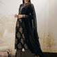 Floral Printed Mandarin Collar Pure Cotton Kurta With Trousers & Dupatta