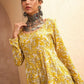 Floral Printed Mirror Work A-Line Kurta with Trouser