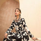 Floral Printed Mirror Work Anarkali Kurta with Trousers