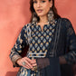 Floral Printed Notch Neck Pure Cotton Aline Kurta Trousers & Dupatta