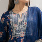 Floral Printed Notch Neck Pure Cotton Kurta With Trousers & Dupatta