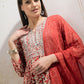 Floral Printed Notch Neck Pure Cotton Kurta With Trousers & Dupatta
