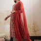 Floral Printed Notch Neck Pure Cotton Kurta With Trousers & Dupatta
