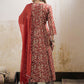 Floral Printed Notch Neck Pure Cotton Kurta With Trousers & Dupatta
