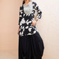 Floral Printed Patchwork Straight Kurti with Dhoti Pants