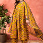 Floral Printed Pure Cotton A-Line Kurta With Palazzos And Dupatta