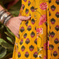 Floral Printed Pure Cotton A-Line Kurta With Palazzos And Dupatta