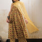 Floral Printed Pure Cotton A-Line Kurta With Palazzos & Dupatta