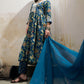 Floral Printed Pure Cotton Anarkali Kurta With Trousers And Dupatta