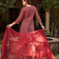 Floral Printed Pure Cotton Straight Kurta With Palazzos & Dupatta - Maroon