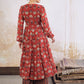 Floral Printed Round Neck Anarkali Georgette Kurta With Palazzo