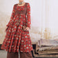 Floral Printed Round Neck Anarkali Georgette Kurta With Palazzo