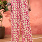 Floral Printed Round Neck Anarkali Kurta With Palazzos & Dupatta