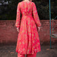 Floral Printed Round Neck Georgette Anarkali Kurta With Palazzos