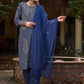 Floral Printed Round Neck Pure Cotton Kurta With Trousers & Dupatta
