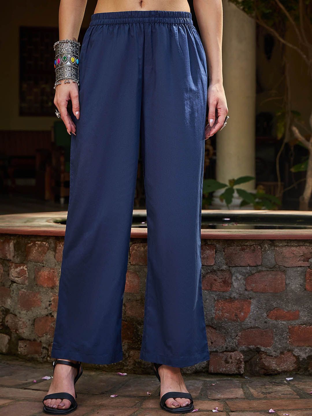 Floral Printed Round Neck Pure Cotton Kurta With Trousers & Dupatta