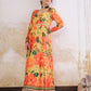 Floral Printed Square Neck Empire Sequinned Anarkali Kurta