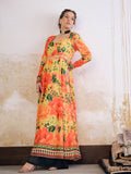 Floral Printed Square Neck Empire Sequinned Anarkali Kurta