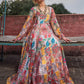 Floral Printed Sweetheart Neck Empire Georgette Anarkali Kurta